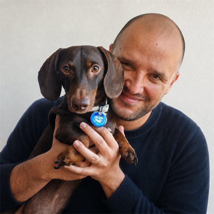 Jose Lopez with his dog